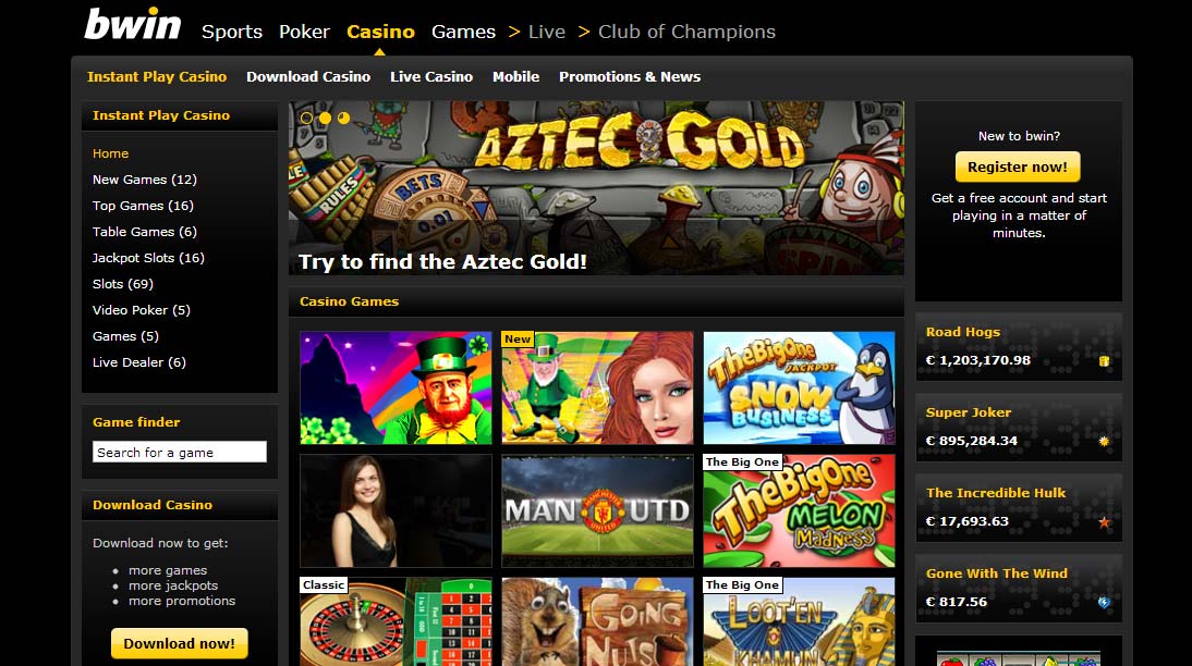 Bwin Party Casino Software and Bonus Review