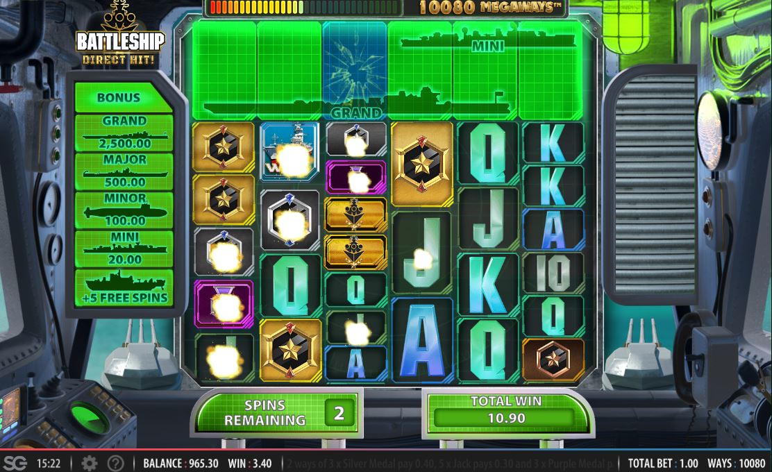 battleship direct hit free spins