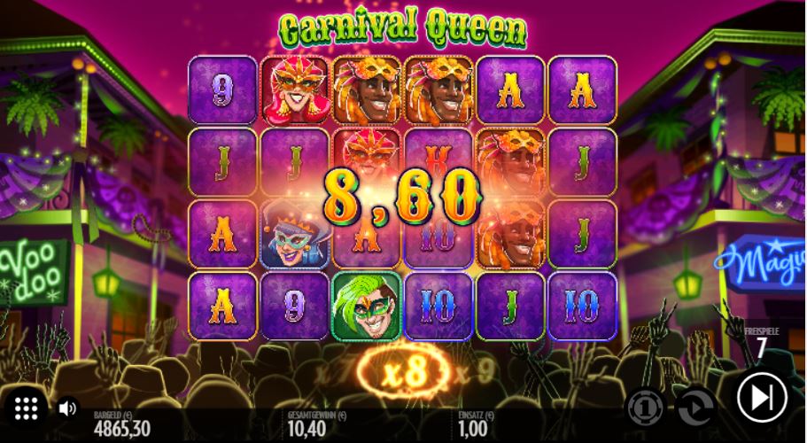 carnival queen free spins
