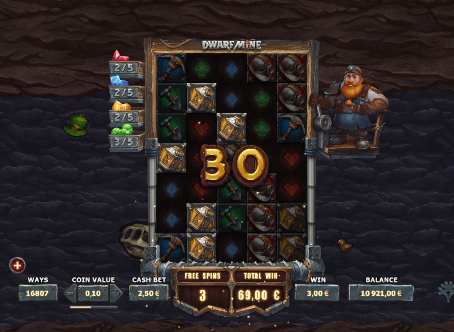 dwarf mine free spins