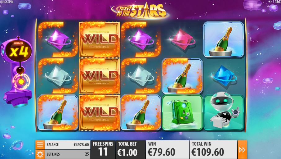 ticket to the stars free spins